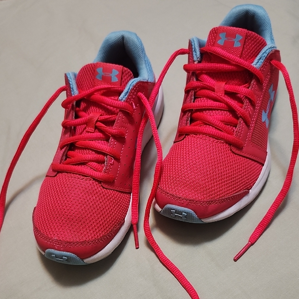 Under Armour Kids Red and Blue Sneakers - Picture 1 of 10